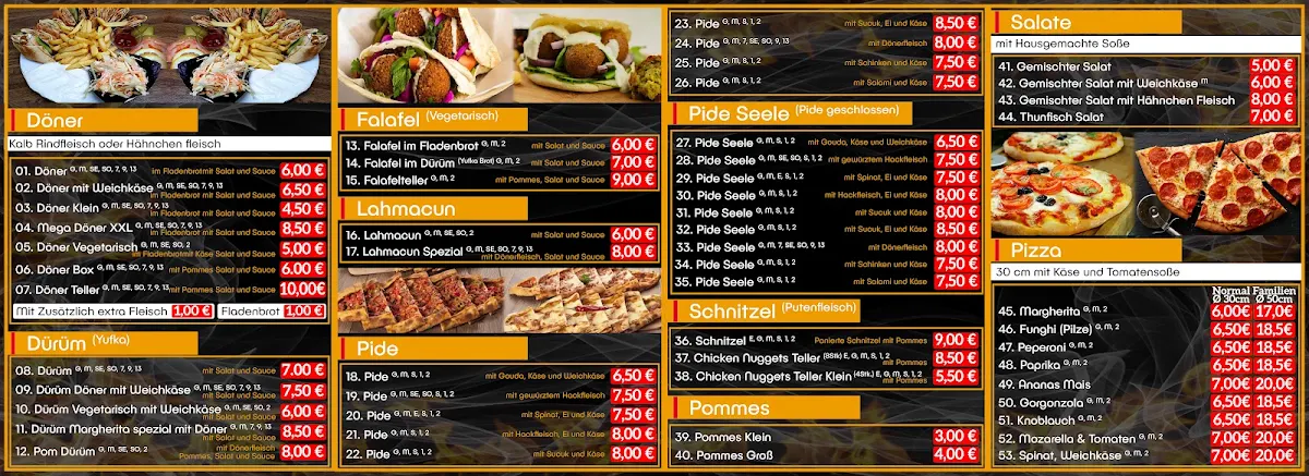 Speisekarte, Alb Kebap St. Johann