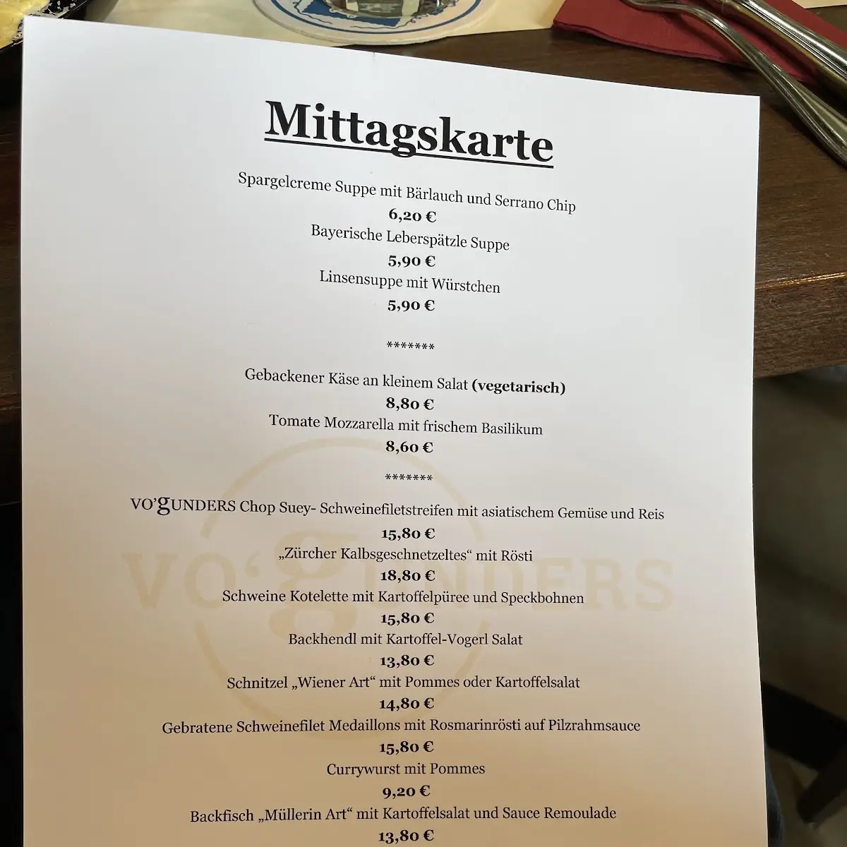 Speisekarte photo 5