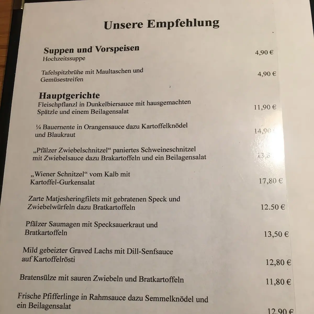 Speisekarte photo 3