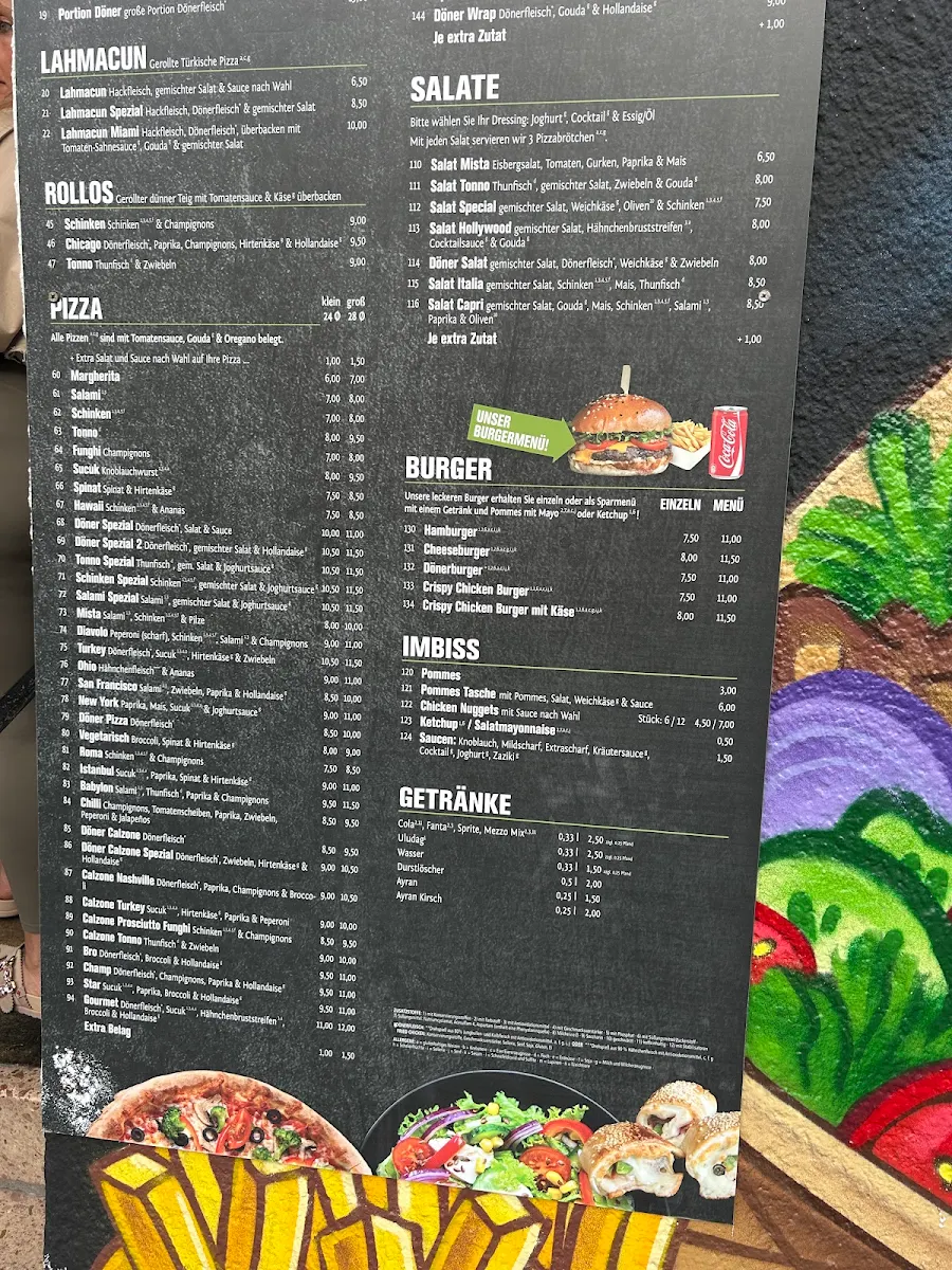 Speisekarte, Chillies Brilon