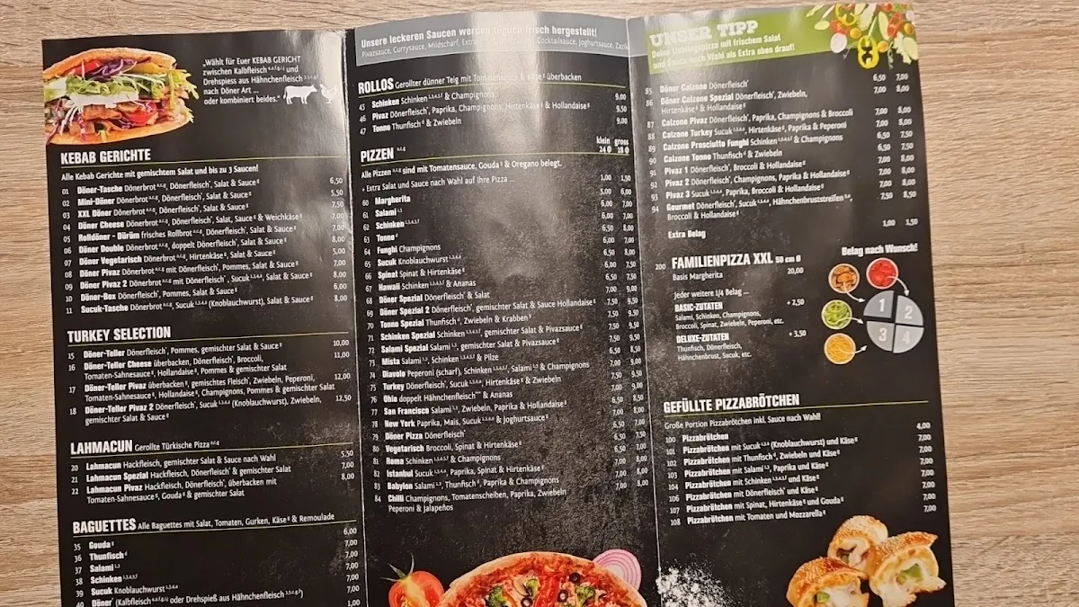 Speisekarte, Chillies Brilon