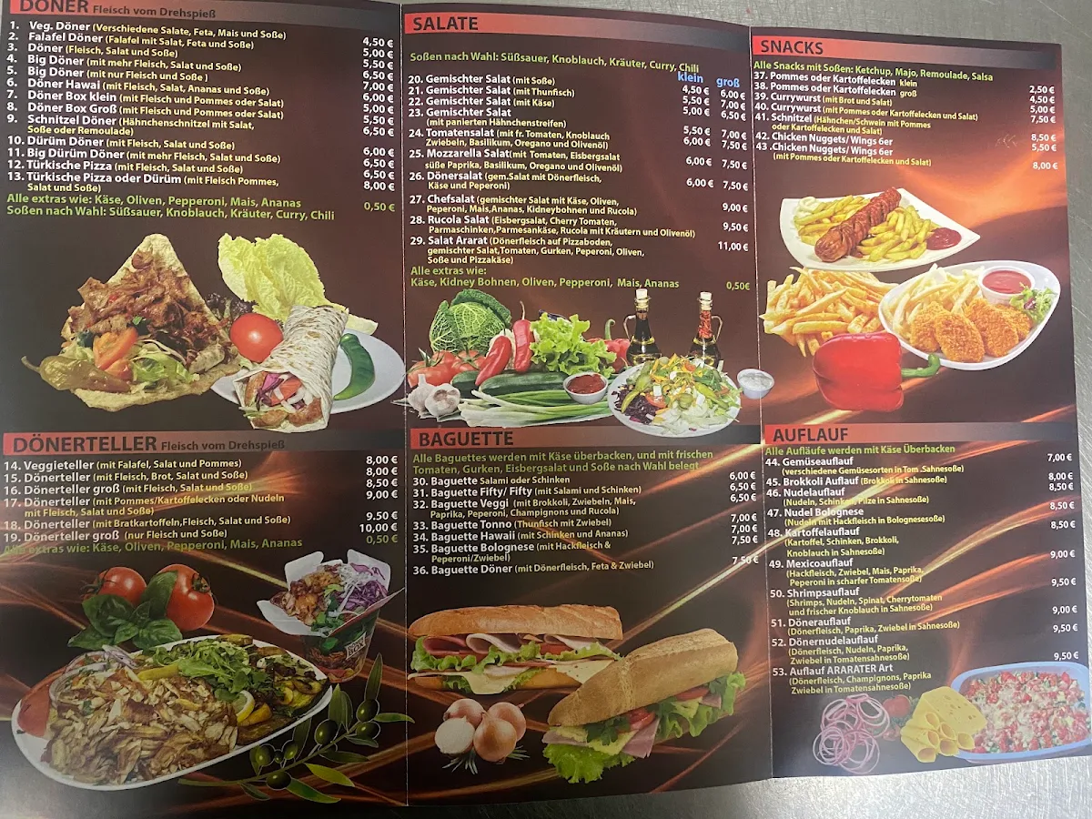 Speisekarte, Grillhaus Ararat Hayastan
