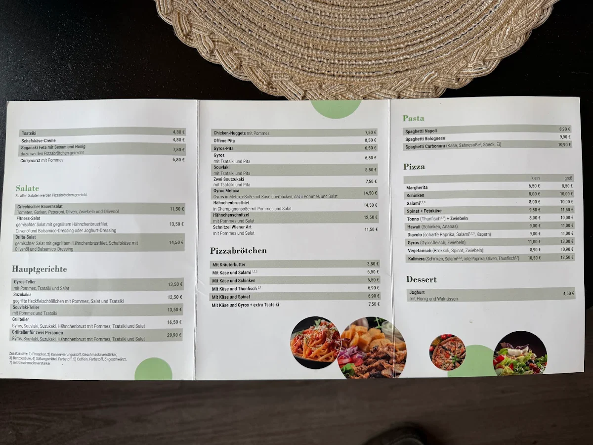 Speisekarte, Kalimera