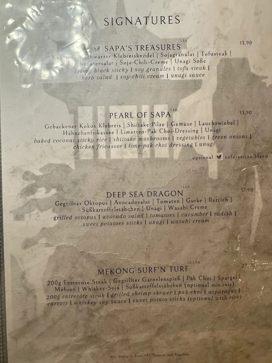 Speisekarte, Hoa Rong