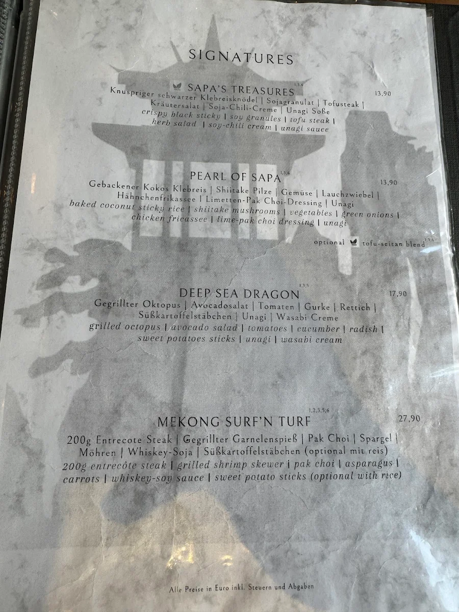Speisekarte, Hoa Rong