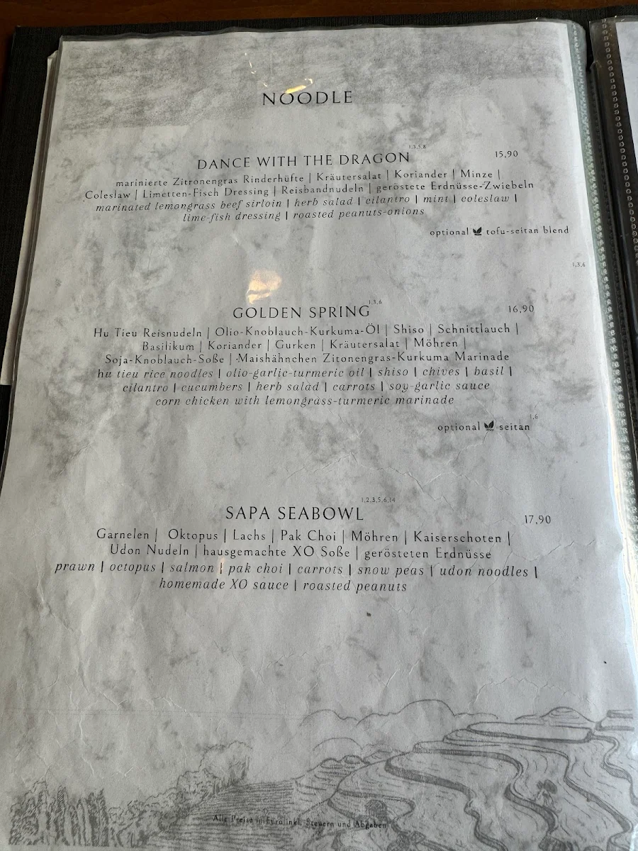Speisekarte, Hoa Rong