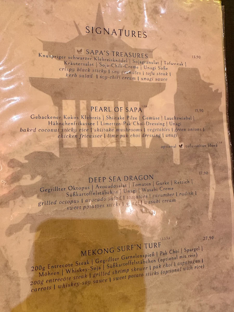 Speisekarte, Hoa Rong
