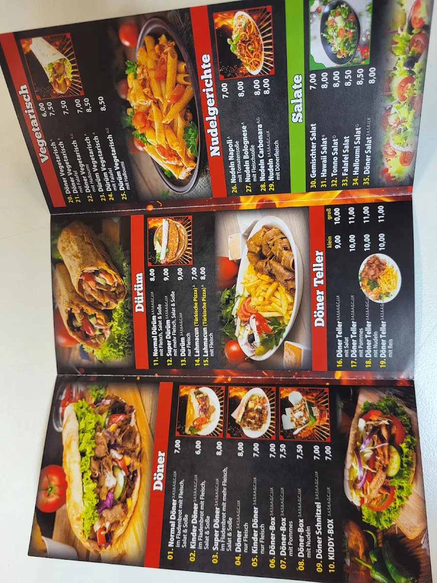 Speisekarte, Wildenhain Kebab Haus