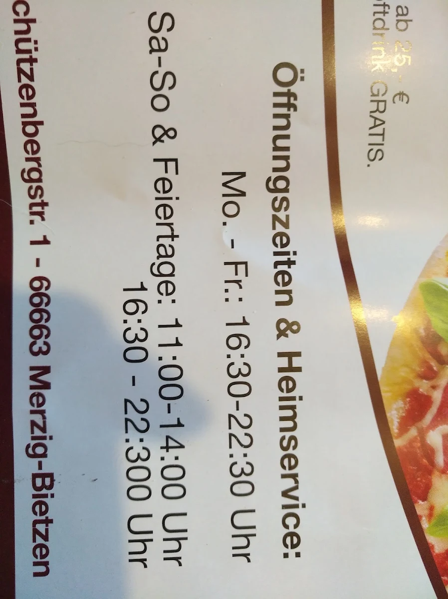 Speisekarte, Pizzeria Cortina - Rupinder Singh