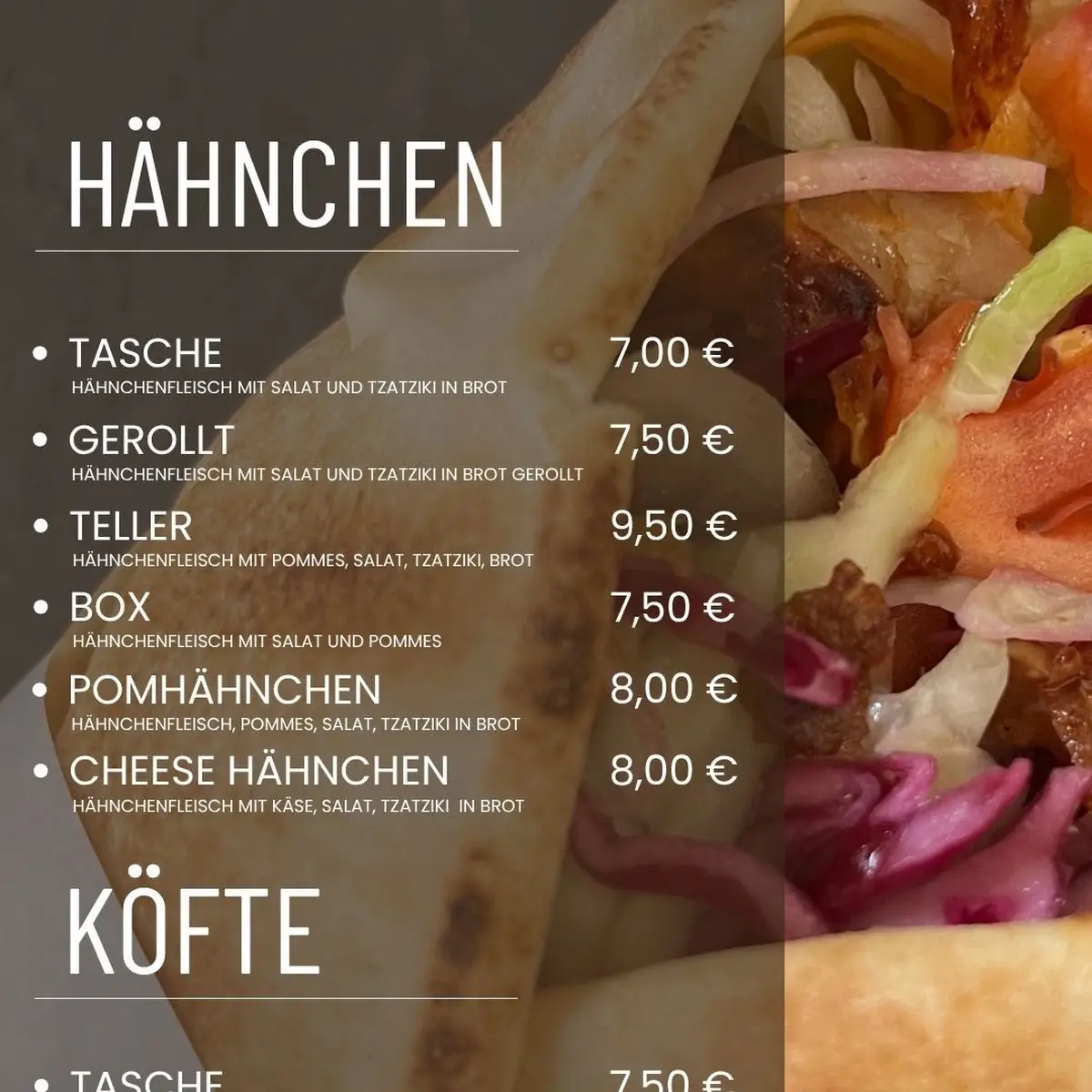 Speisekarte, FreshKebab