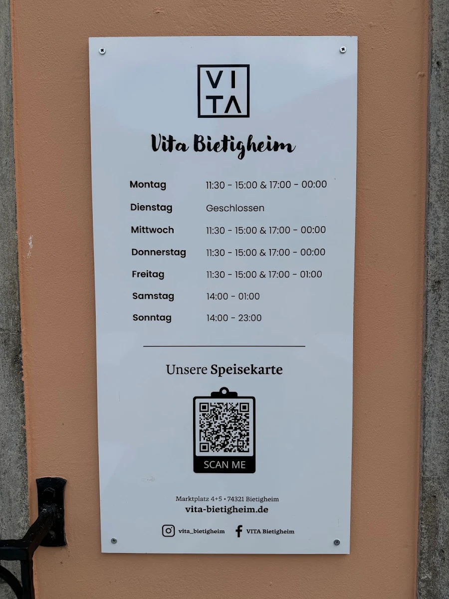 Speisekarte, VITA