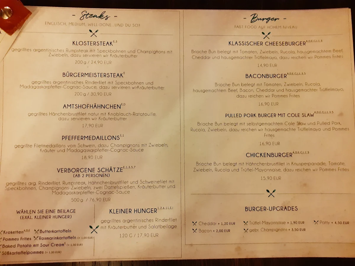 Speisekarte, Einfach Köstlich Restaurant-Bar-Cafè