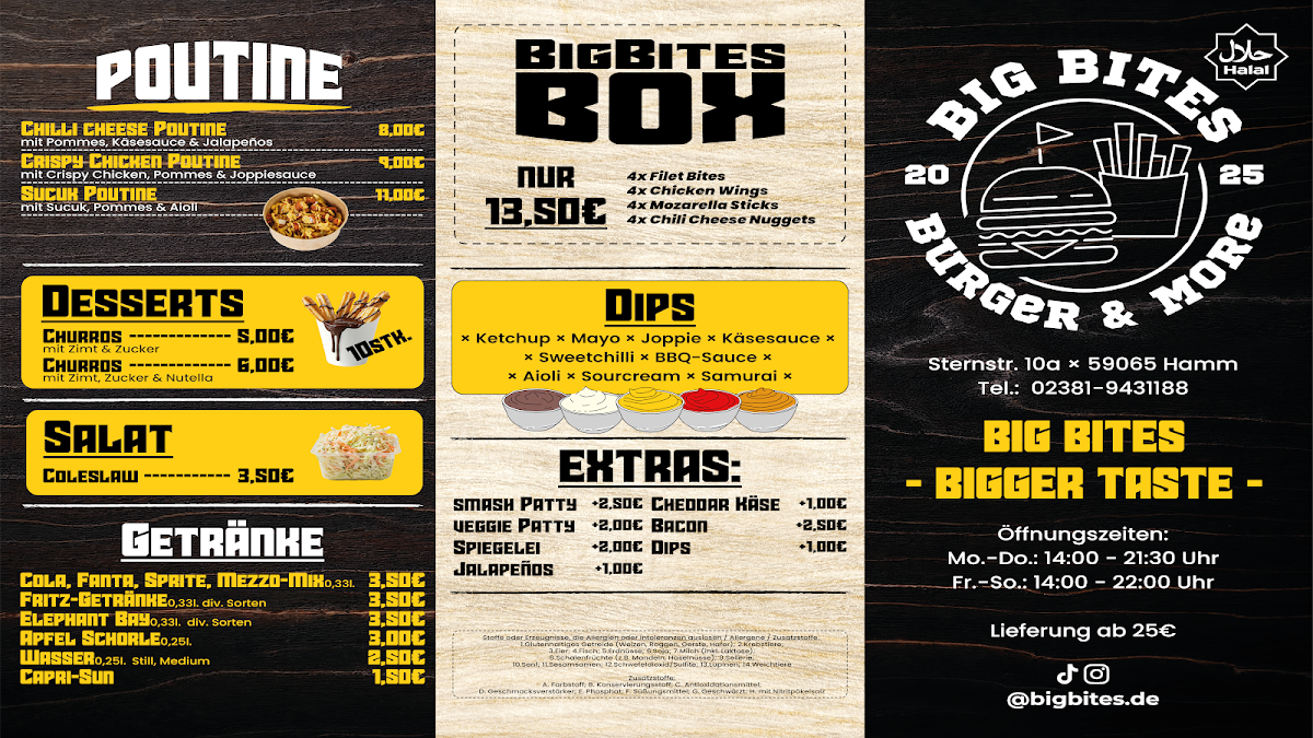 Speisekarte, Big Bites