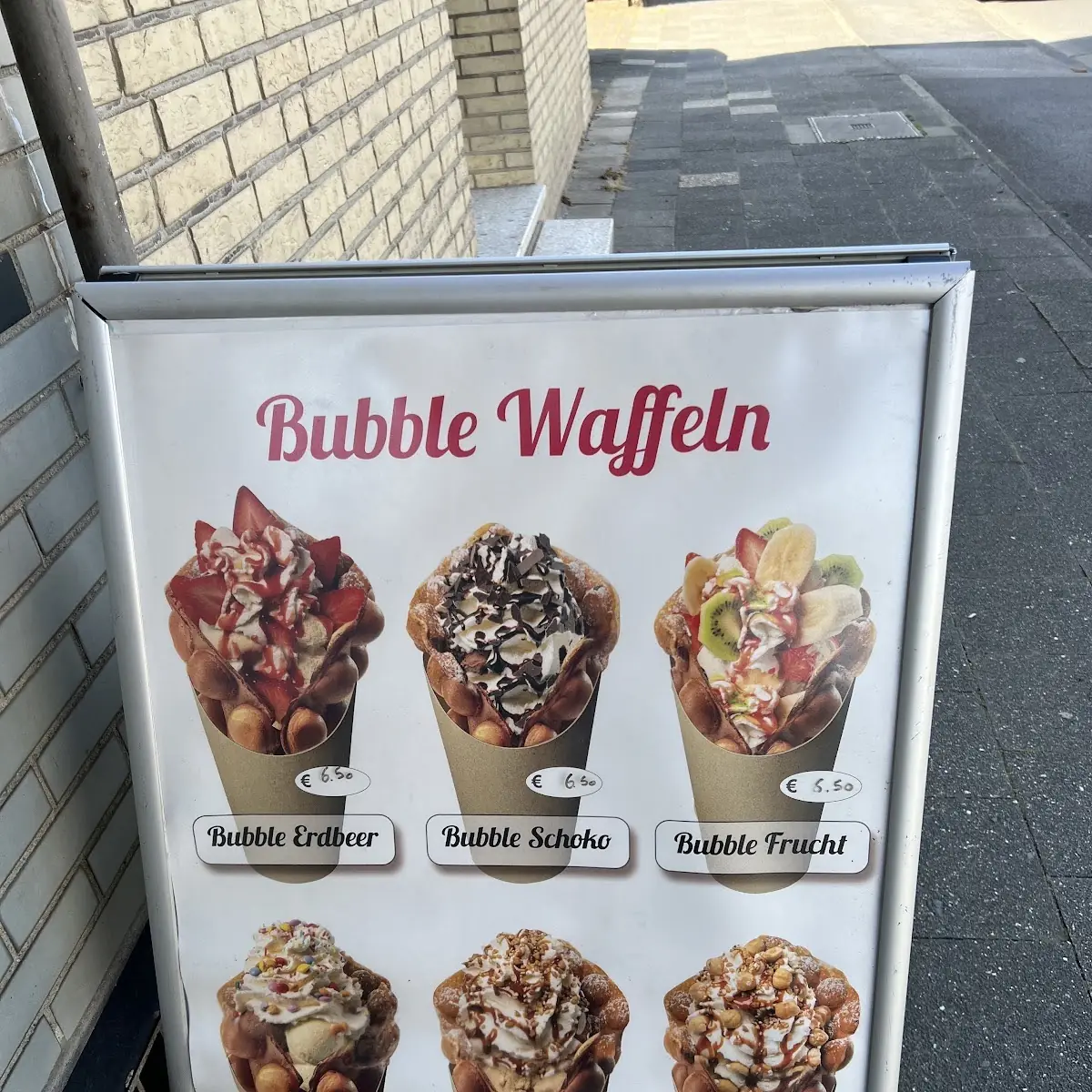 Speisekarte, Eisdiele Linda