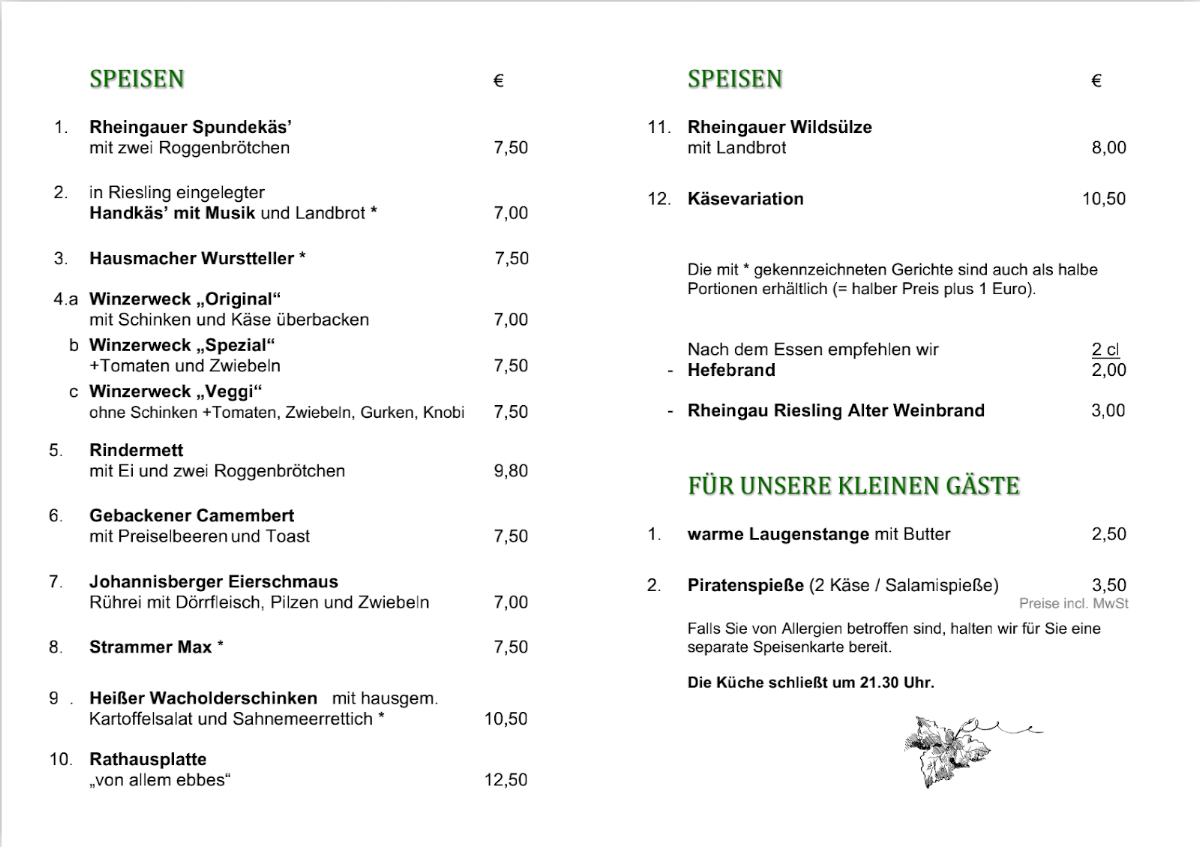 Speisekarte photo 1