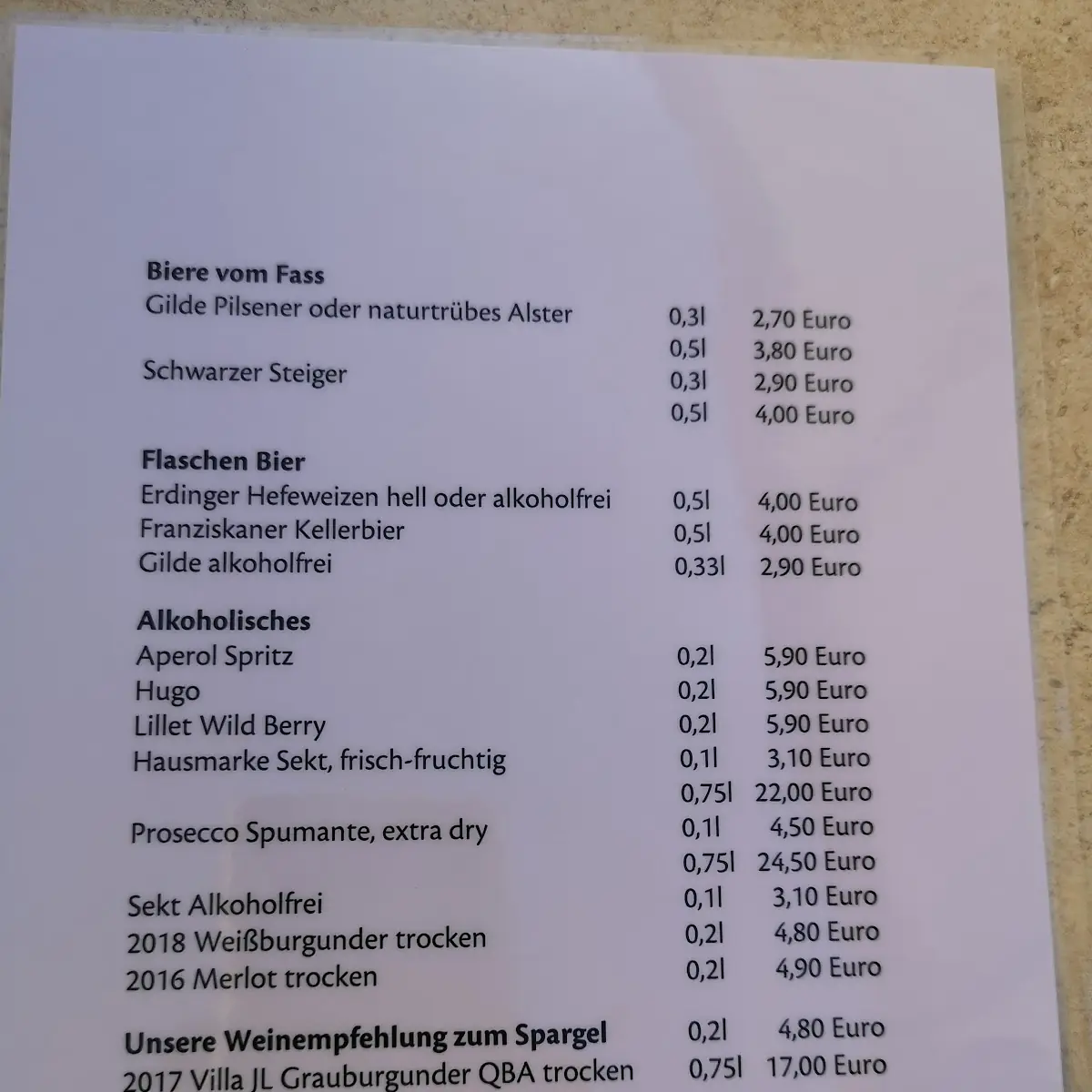 Speisekarte photo 2