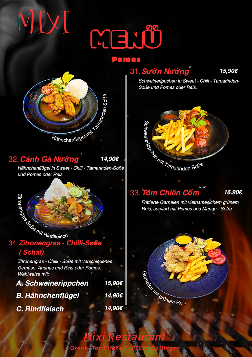 Speisekarte, Mixi bistro