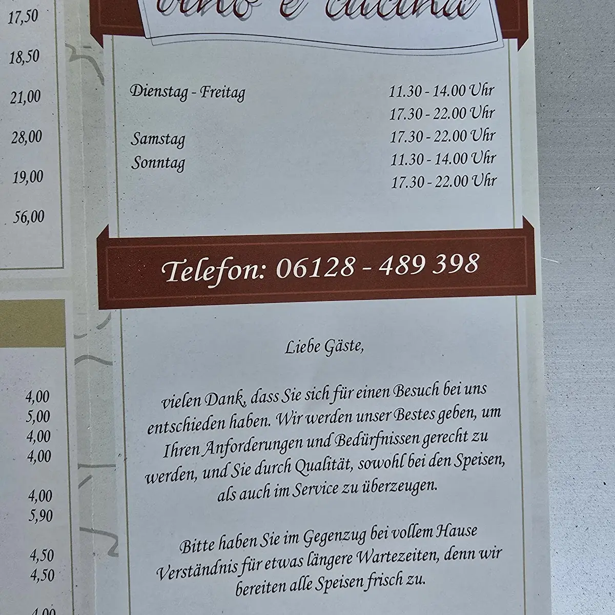 Speisekarte photo 5