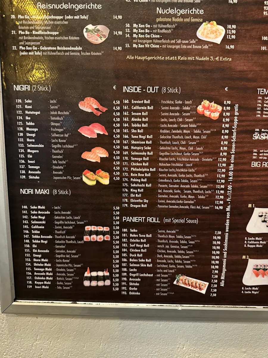 Speisekarte, Coco's Asia & Sushi