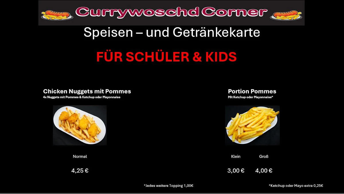 Speisekarte, CurrywoschdCorner