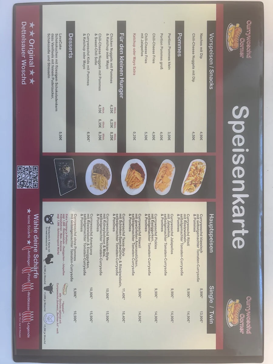 Speisekarte, CurrywoschdCorner