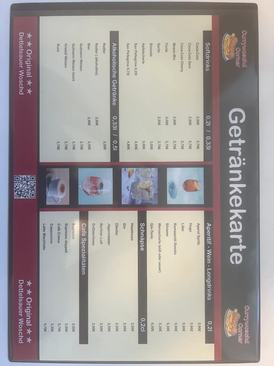 Speisekarte, CurrywoschdCorner