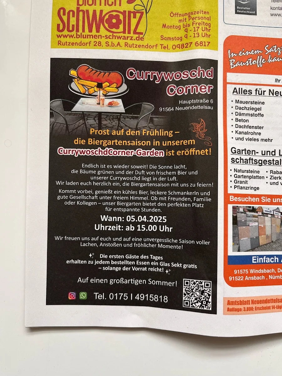 Speisekarte, CurrywoschdCorner