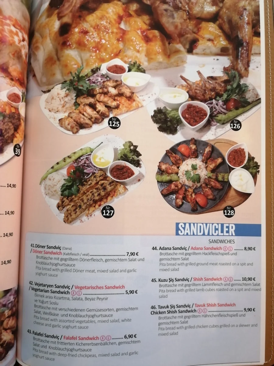 Speisekarte, Anatolia Cafe Restaurant Frankfurt am Main