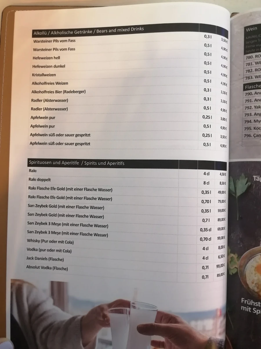 Speisekarte, Anatolia Cafe Restaurant Frankfurt am Main