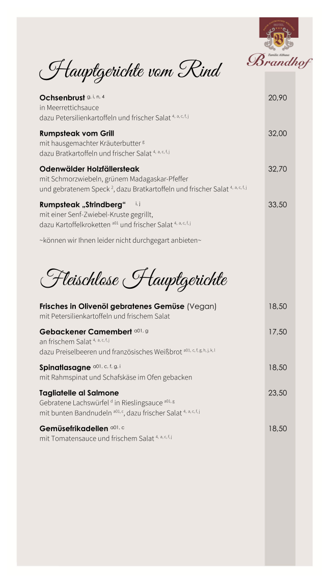 Speisekarte photo 5