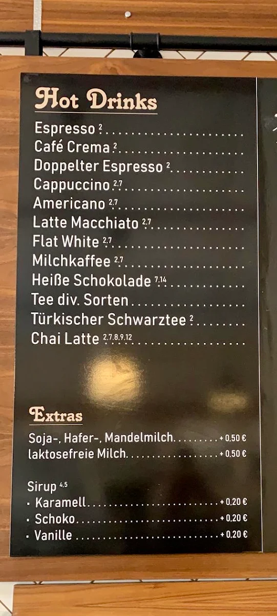 Speisekarte, Sophie’s Café & Backshop