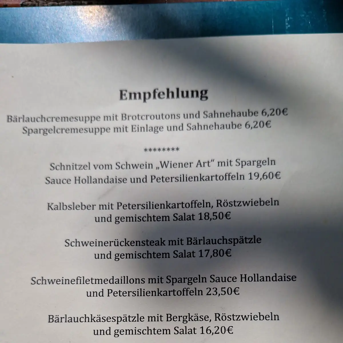 Speisekarte photo 1