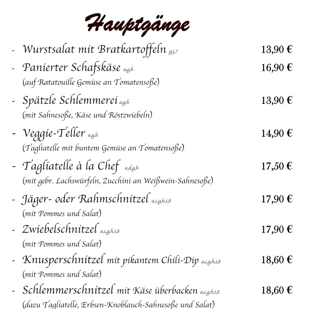 Speisekarte photo 3