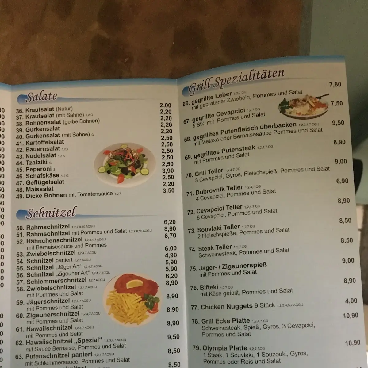 Speisekarte, Grill Ecke Mönchengladbach