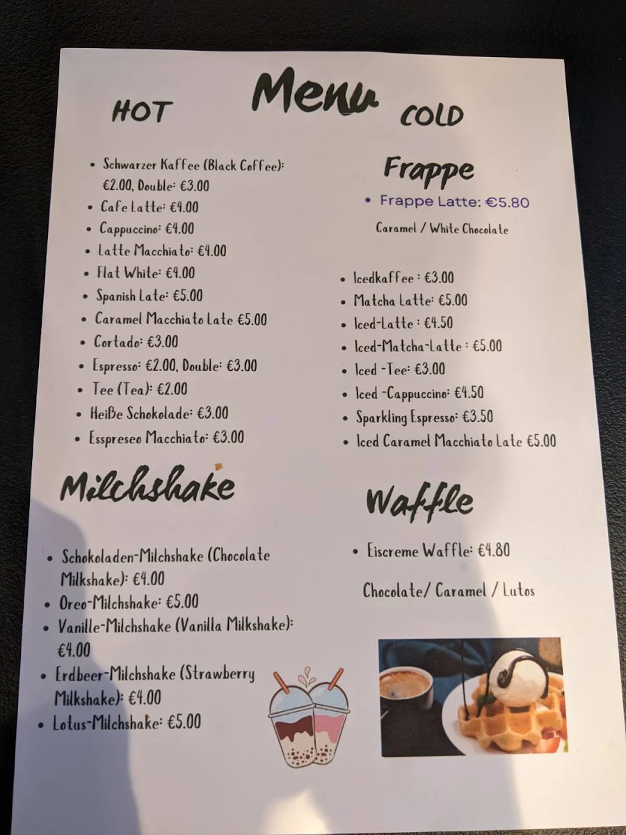 Speisekarte, Roots Cafe