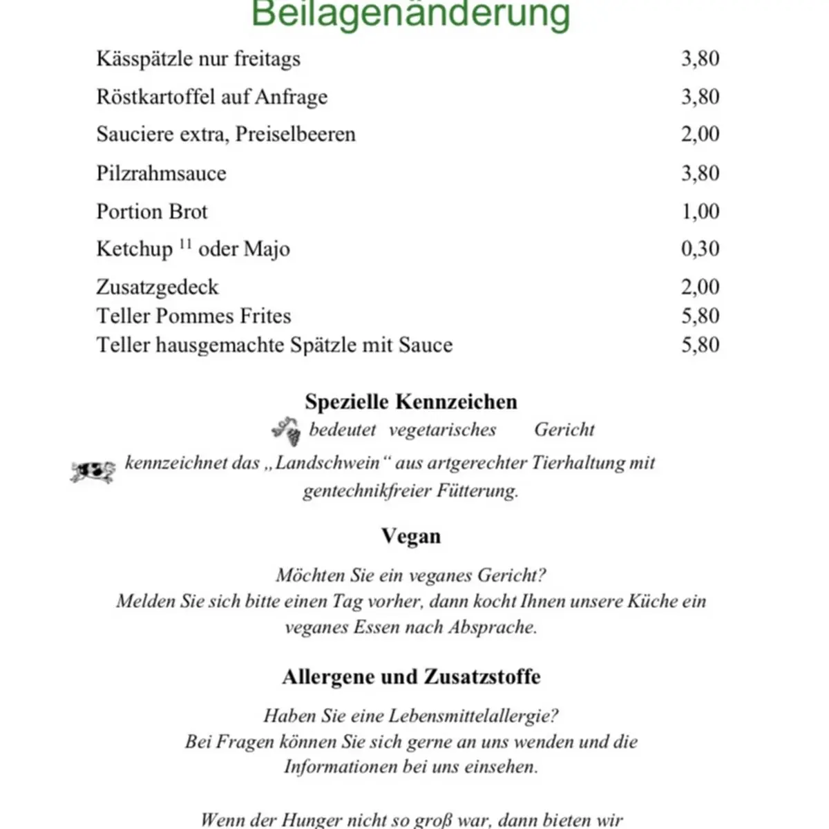 Speisekarte photo 2