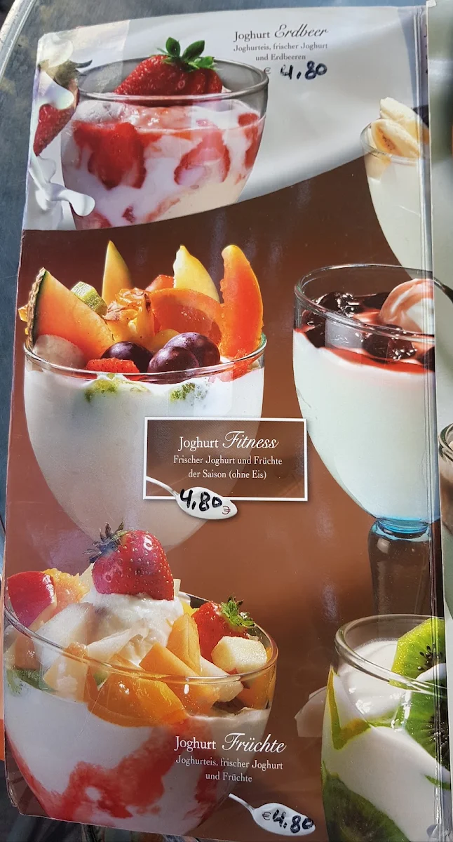 Speisekarte, Eiscafé Galleria