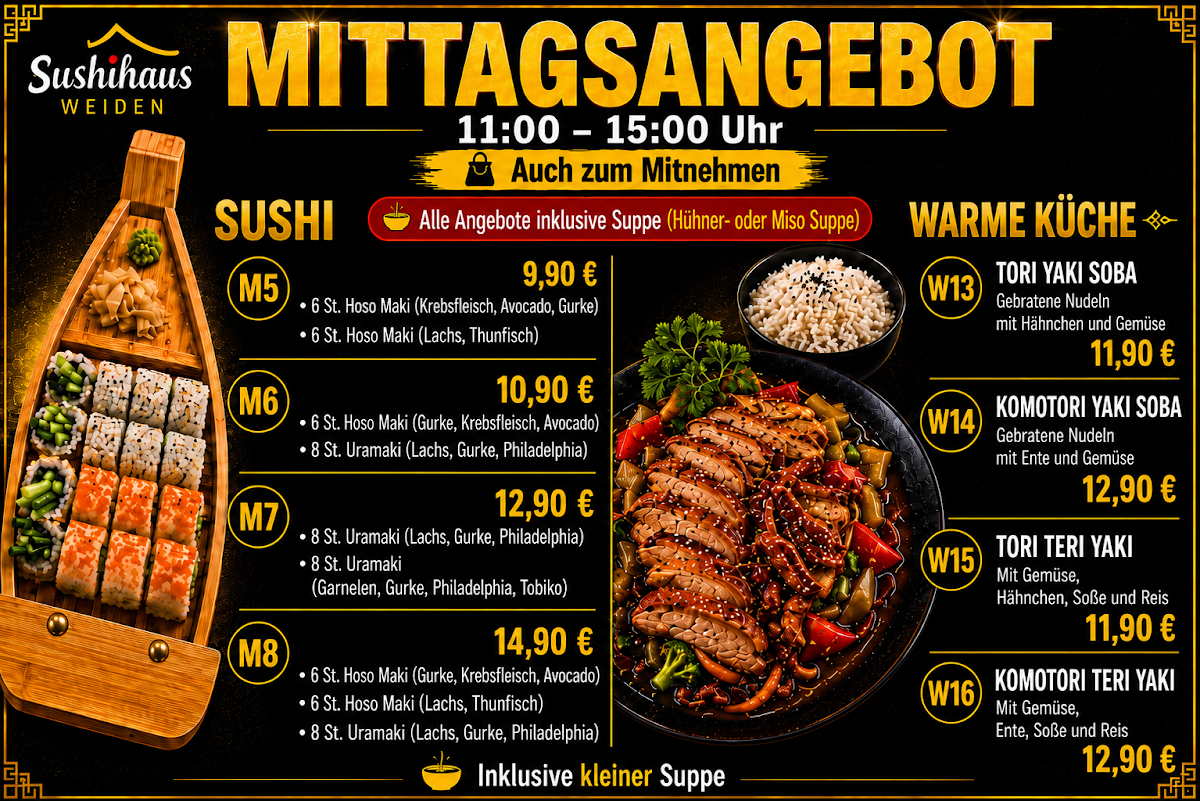 Speisekarte, Restaurant Sushihaus