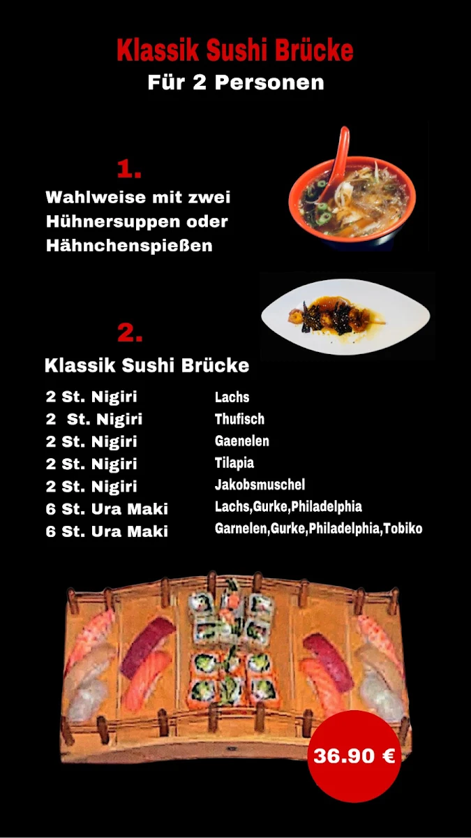 Speisekarte, Restaurant Sushihaus