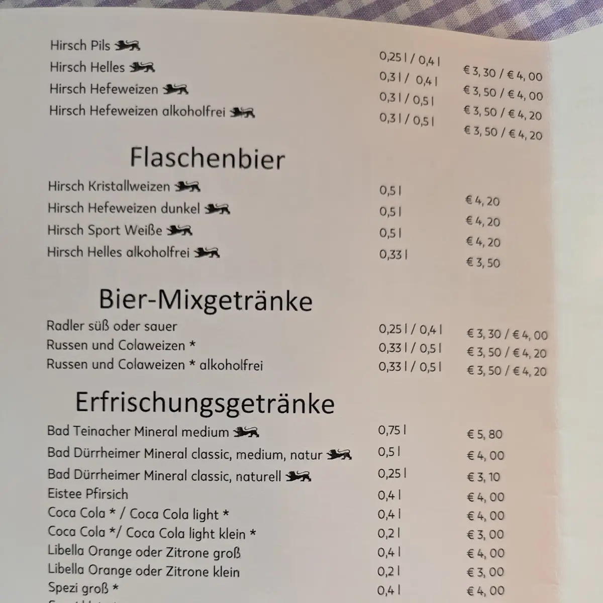Speisekarte photo 1