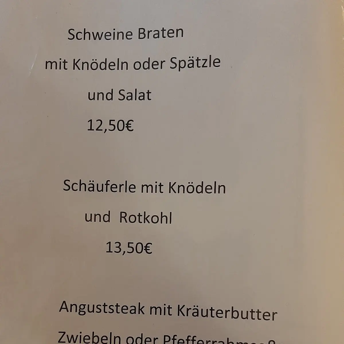Speisekarte photo 1