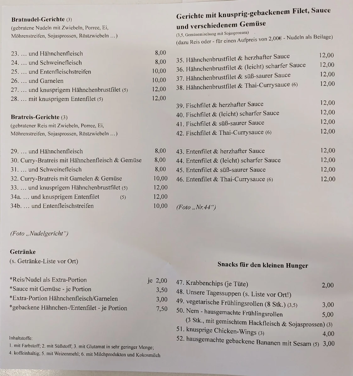 Speisekarte photo 2