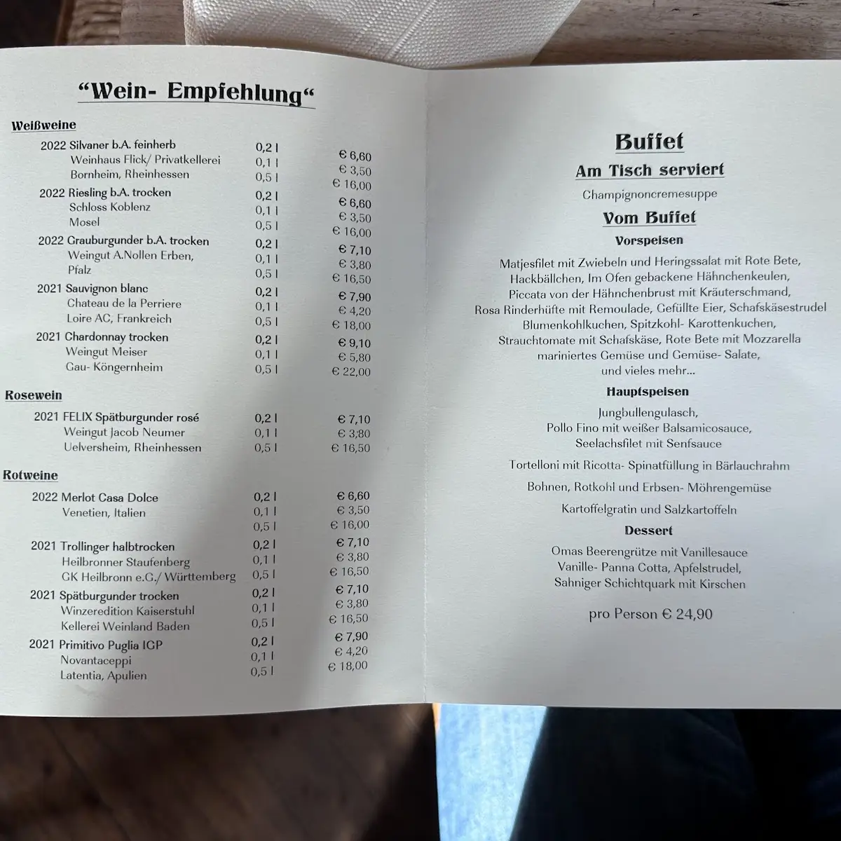 Speisekarte photo 1
