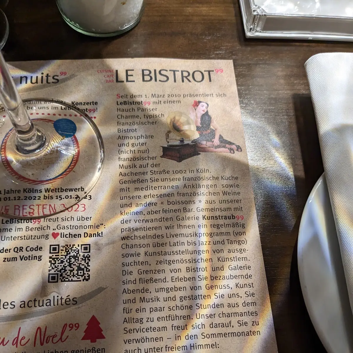 Speisekarte, LeBistrot99