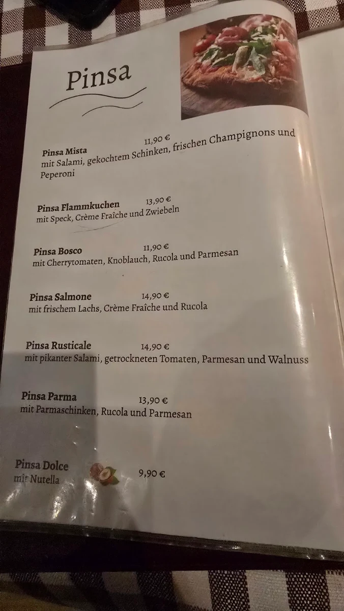 Speisekarte, Trattoria Il Bosco