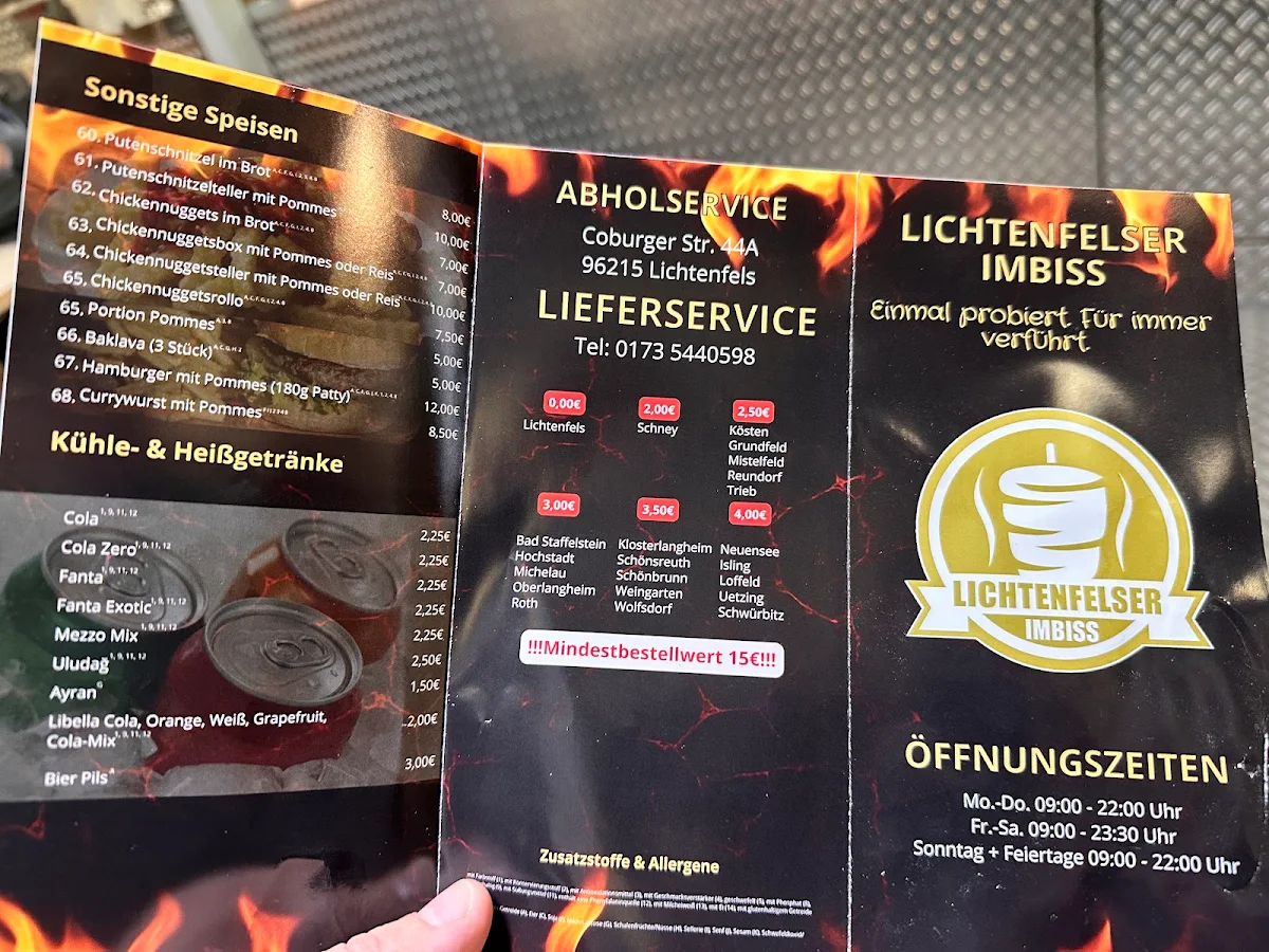 Speisekarte, Lichtenfelser imbiss