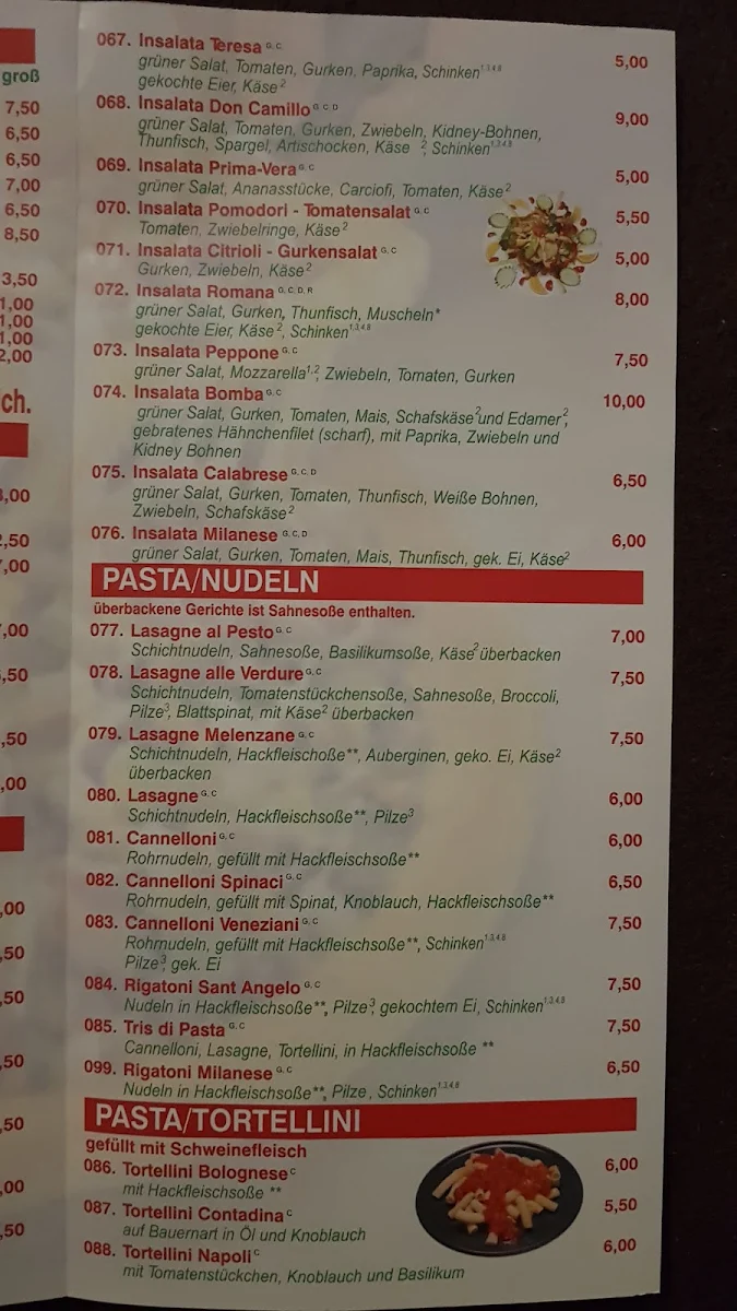 Speisekarte, Sant' Angelo