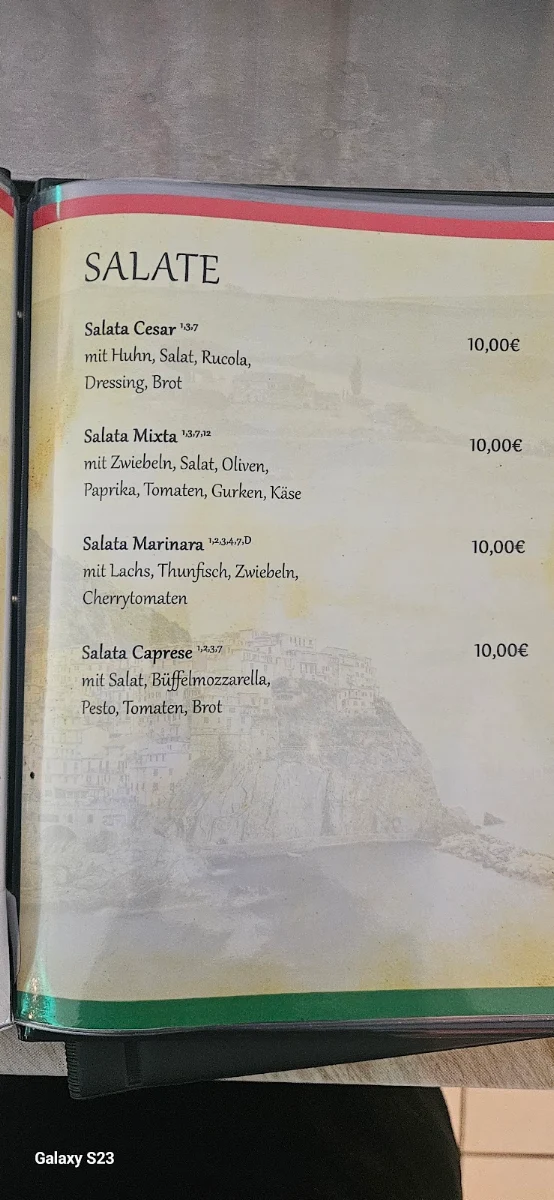 Speisekarte, Adriano