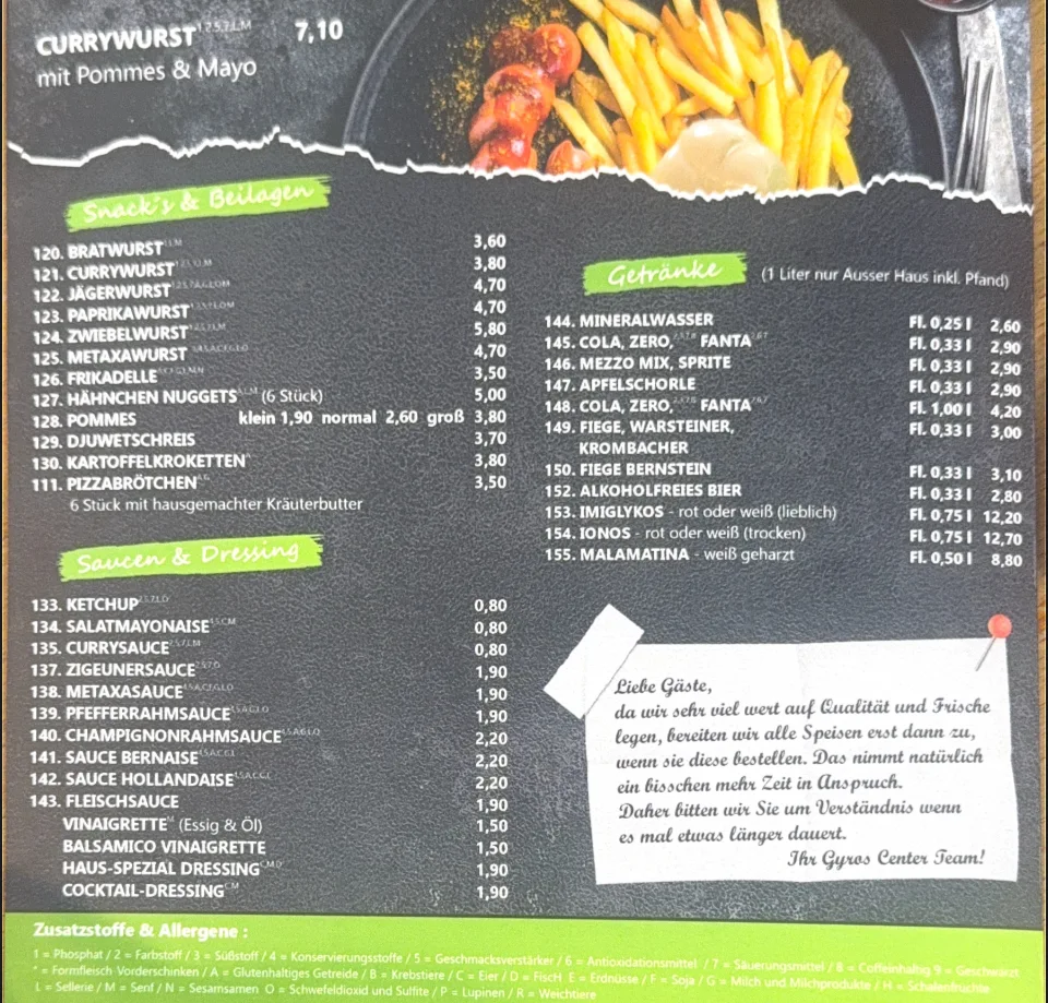 Speisekarte photo 1