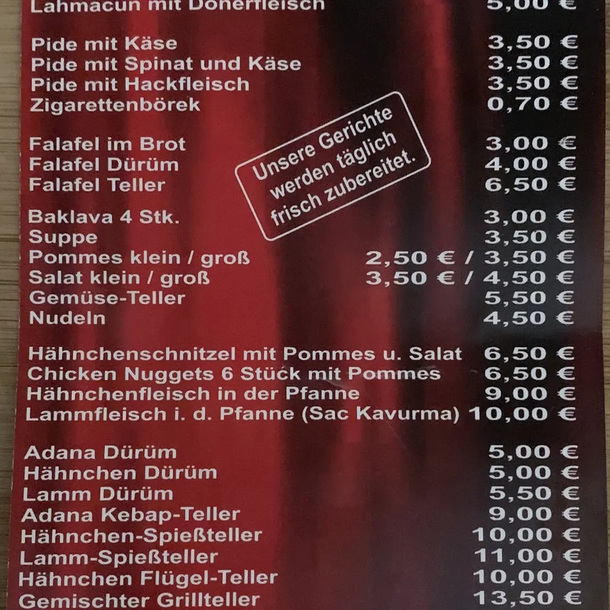 Speisekarte photo 8